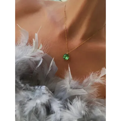 Amaryllis Mini - Κολιέ με Μενταγιόν Swarovski Peridot