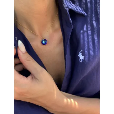 Amaryllis - Κολιέ με Μενταγιόν Swarovski Bermuda Blue