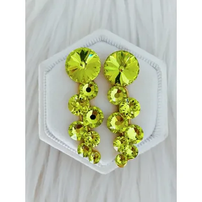 Angelina - Σκουλαρίκια με Κρύσταλλα Swarovski Citrus Green