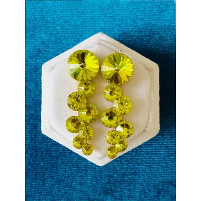 Angelina - Σκουλαρίκια με Κρύσταλλα Swarovski Citrus Green