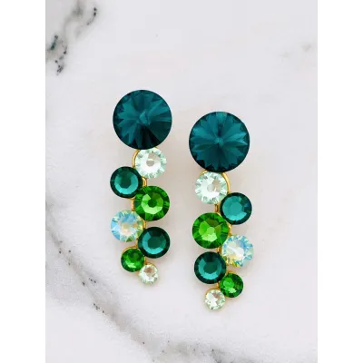 Angelina - Σκουλαρίκια με Κρύσταλλα Swarovski Emerald