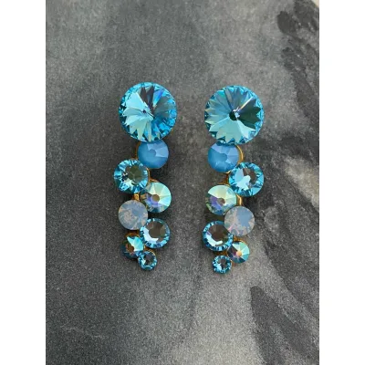 Angelina - Σκουλαρίκια με Κρύσταλλα Swarovski Aquamarine