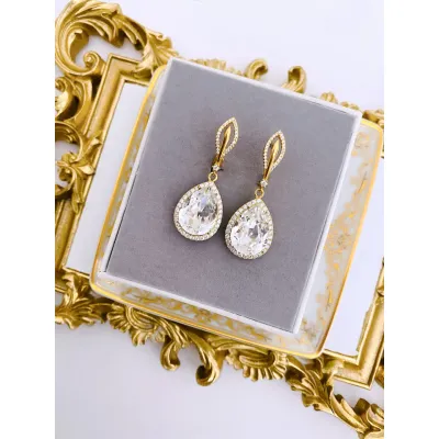 Mademoiselle Rosette Earrings / Crystal 