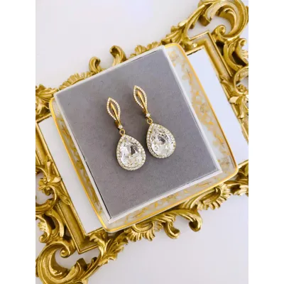 Mademoiselle Rosette Earrings / Crystal 