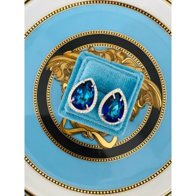 Mademoiselle Stud Rosette Earrings / Bermuda Blue 