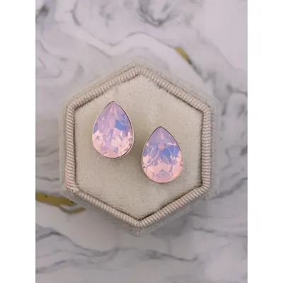 Carmen - Σκουλαρίκια Καρφάκι Δάκρυ με Κρυ΄σταλλο Swarovski Rose Water Opal