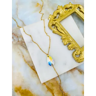 Seraphina Lariat Mini - Κολιέ Γραβάτα με Κρύσταλλο Swarovski Iridescent