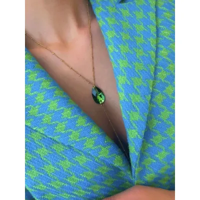 Seraphina Lariat - Κολιέ Γραβάτα με Κρύσταλλο Swarovski Fern Green