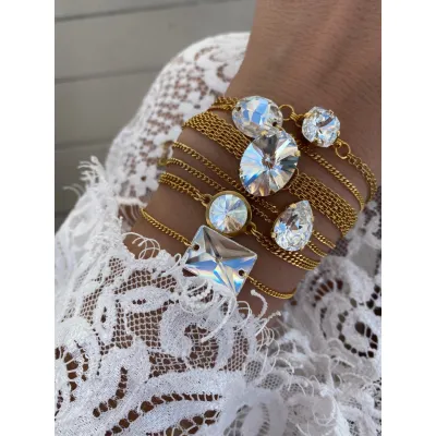 Carmen - Βραχιόλι με Κρύσταλλο Swarovski Δάκρυ σε Απόχρωση Crystal