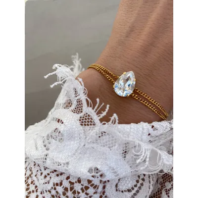 Carmen - Βραχιόλι με Κρύσταλλο Swarovski Δάκρυ σε Απόχρωση Crystal