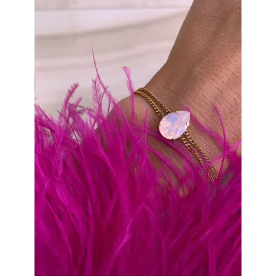 Carmen - Βραχιόλι με Κρύσταλλο Swarovski Δάκρυ σε Απόχρωση Rose Water Opal 