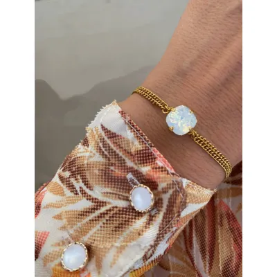 Coquette - Βραχιόλι με Κρύσταλλο Swarovski White Opal