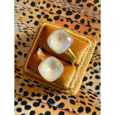 Coco - Δακτυλίδι από Ασήμι 925 & Κρύσταλλα Swarovski Light Grey Delite