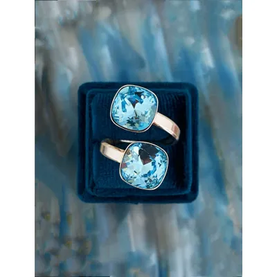 Coco Double Glow Ring / Aquamarine