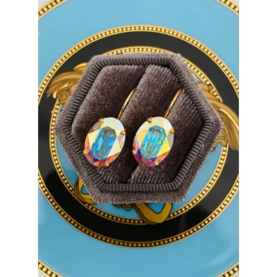 Esmeralda - Κρεμαστά Σκουλαρίκια  με Κρύσταλλο Swarovski Iridescent