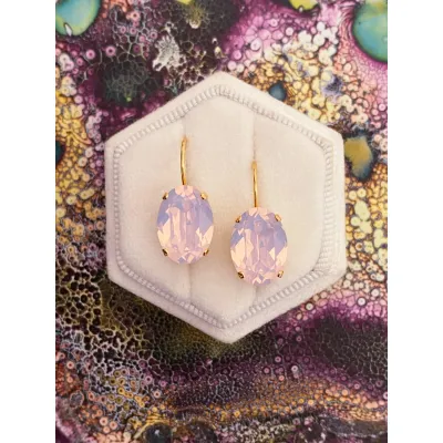 Esmeralda - Κρεμαστά Σκουλαρίκια με Κρύσταλλο Swarovski Rose Water Opal