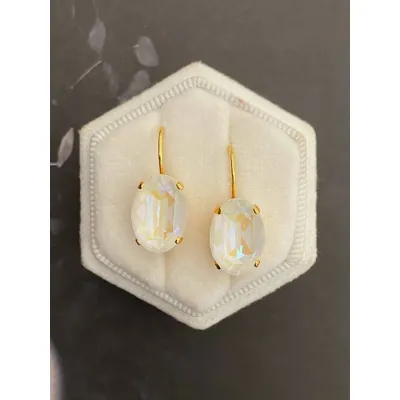 Esmeralda - Κρεμαστά Σκουλαρίκια  με Κρύσταλλο Swarovski Light Grey Delite