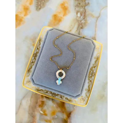 Femme - Κολιέ με Μενταγιόν Σύμβολο Θηλυκότητας Swarovski Iridescent