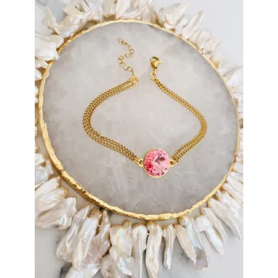Iris - Βραχιόλι με Κρύσταλλο Swarovski Light Rose