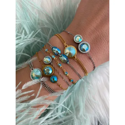 Iris - Βραχιόλι με Κρύσταλλο Swarovski Peridot Shimmer