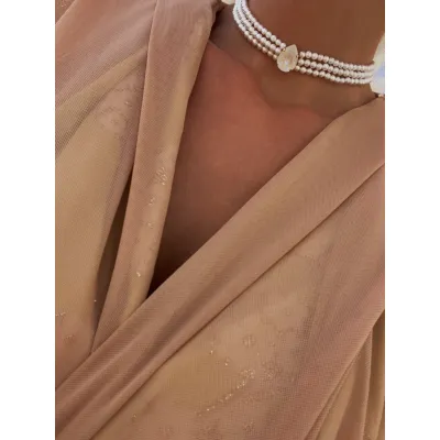 Juliette Pearl Choker / Κολιέ Τσόκερ με Μαργαριτάρια & Κρύσταλλο Swarovski Light Grey Delite