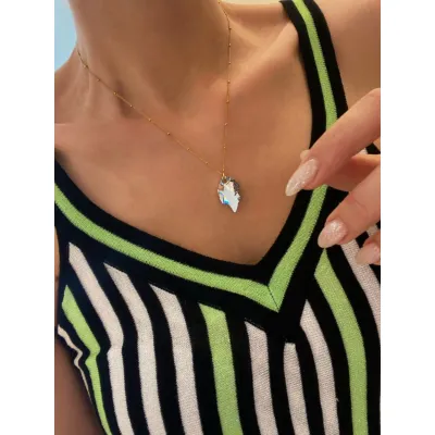 Leaf Pendant / Crystal