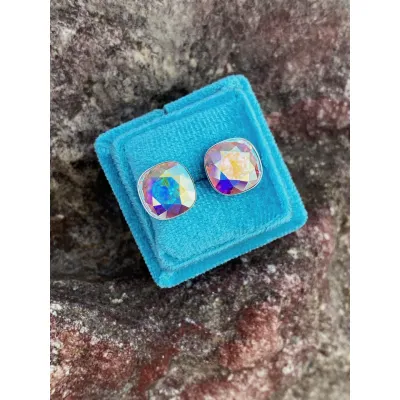 Coquette - Καρφωτά Σκουλαρίκια με Κρύσταλλο Swarovski Iridescent