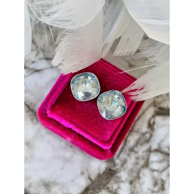 Coquette - Καρφωτά Σκουλαρίκια με Κρύσταλλο Swarovski Silver Shade