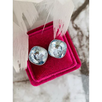 Coquette - Καρφωτά Σκουλαρίκια με Κρύσταλλο Swarovski Silver Shade