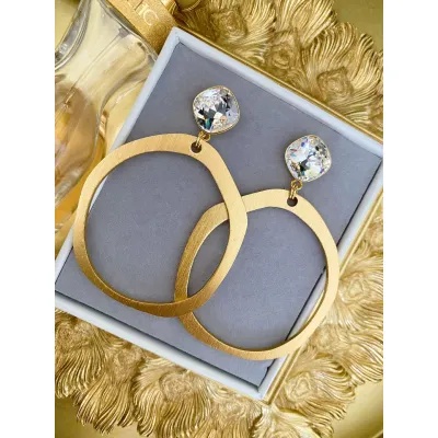 Coquette Hoop Earrings / Crystal