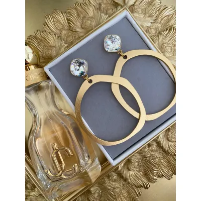 Coquette Hoop Earrings / Crystal