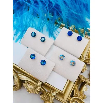 Louisa Stud Earrings / Blue Shades