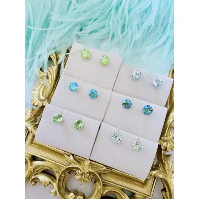 Louisa Stud Earrings / Light Green Shades