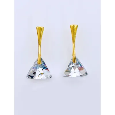 Triangle Earrings / Crystal