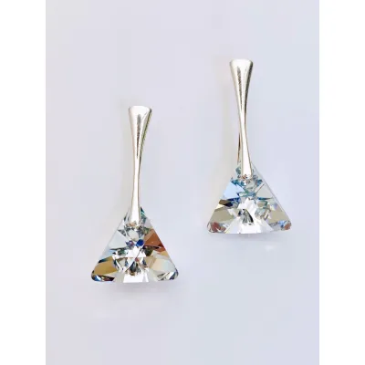 Triangle Earrings / Crystal