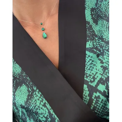 Triple Emerald Drop Κολιέ