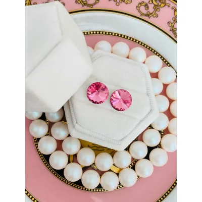 Victoria Stud Earrings / Light Rose