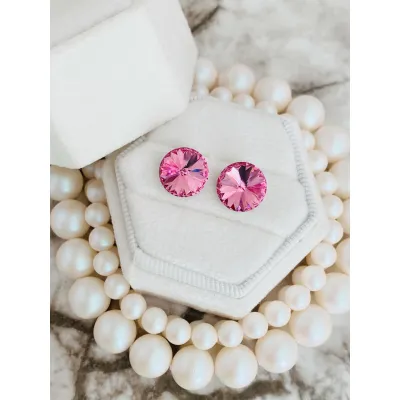 Victoria Stud Earrings / Light Rose