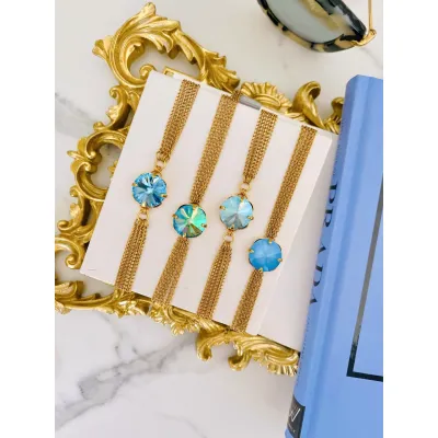 Victoria - Βραχιόλι με Κρύσταλλο Swarovski  Aquamarine