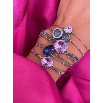 Victoria - Βραχιόλι με Κρύσταλλο Swarovski  Violet