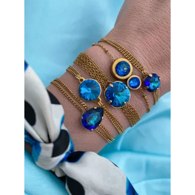 Victoria - Βραχιόλι με Κρύσταλλο Swarovski Bermuda Blue