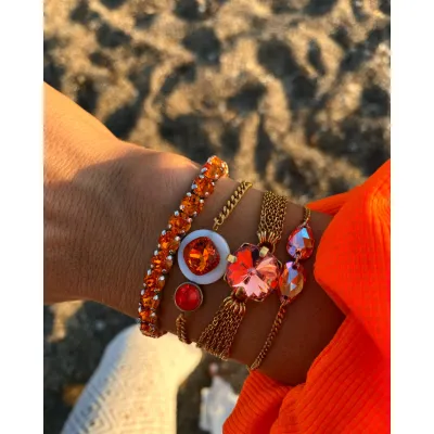 Victoria - Βραχιόλι με Κρύσταλλο Swarovski Rose Peach
