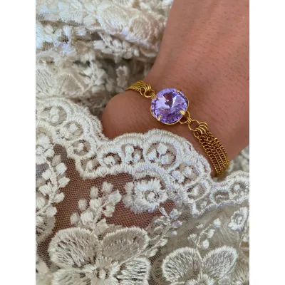 Victoria - Βραχιόλι με Κρύσταλλο Swarovski  Violet