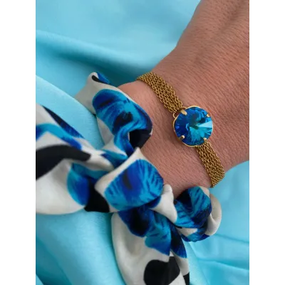 Victoria - Βραχιόλι με Κρύσταλλο Swarovski Bermuda Blue
