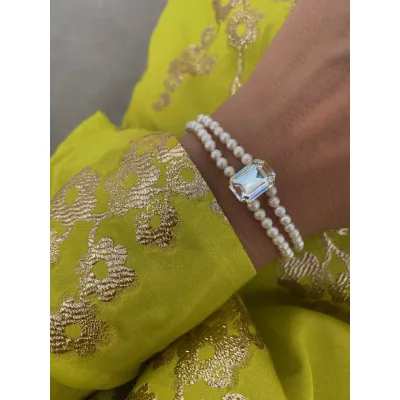 Vindemia Pearl - Βραχιόλι με Μαργαριτάρια & Κρύσταλλο Swarovski Crystal