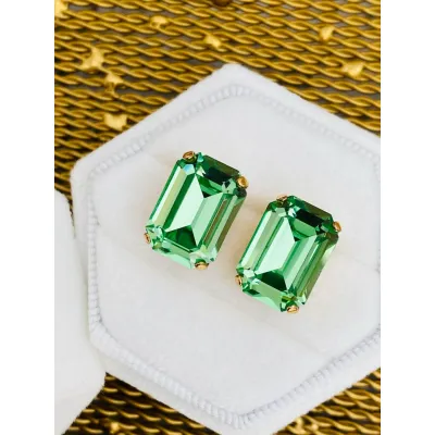 Vindemia - Σκουλαρίκια Καρφωτά με Κρύσταλλο Swarovski Peridot