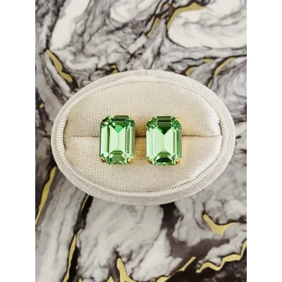 Vindemia - Σκουλαρίκια Καρφωτά με Κρύσταλλο Swarovski Peridot