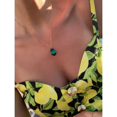 Vivian - Κολιέ με Κρύσταλλο Swarovski Emerald