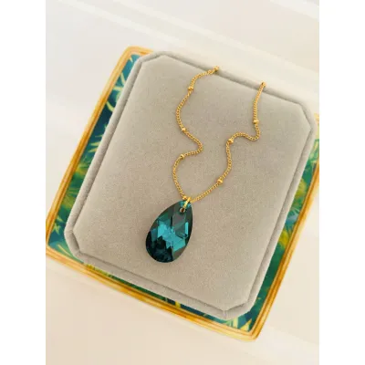 Vivian - Κολιέ με Κρύσταλλο Swarovski Emerald