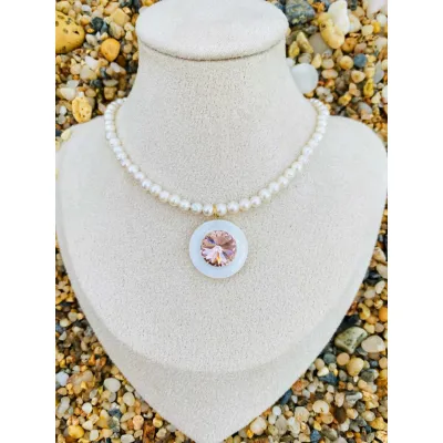 Kleopatra Pearls Necklace / Vintage Rose